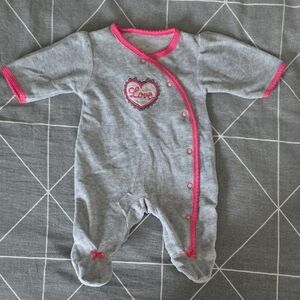 Gray and Pink Love Footie